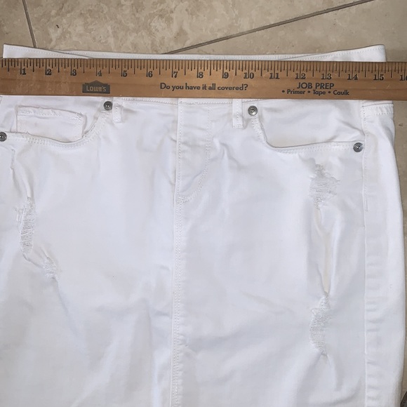 EUC Set of 3 Loft denim mini skirts  1-white distr 1- acid blue 1-khaki ALL sz 4 - Picture 5 of 16